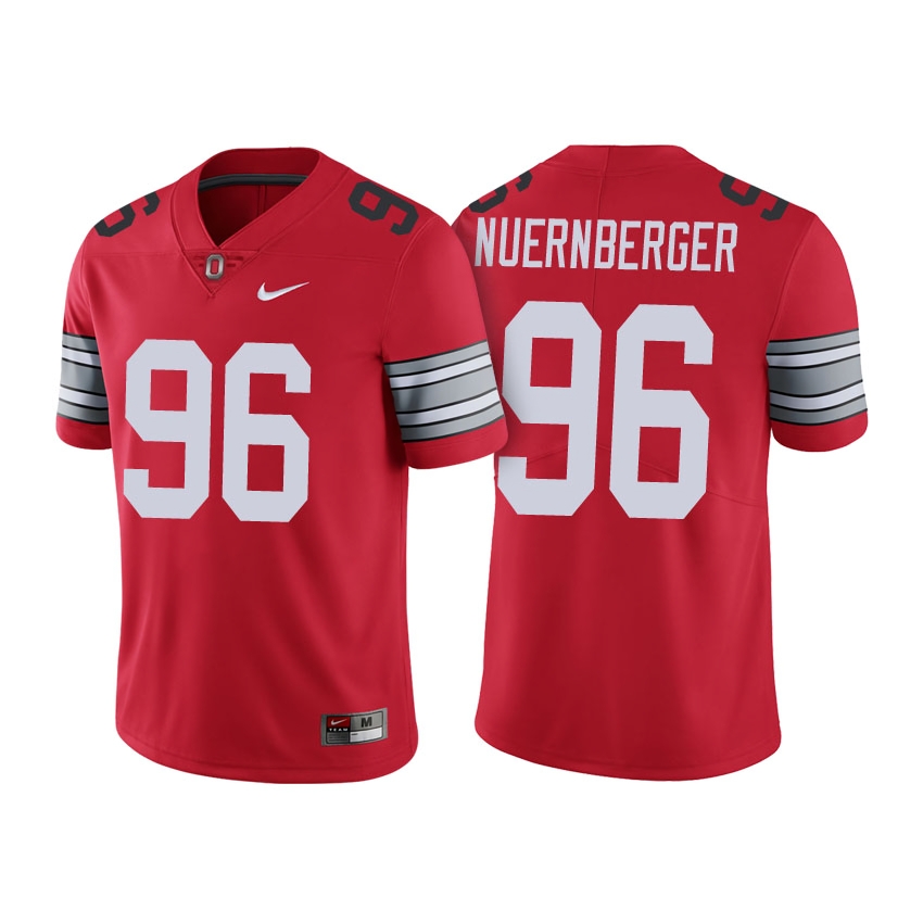 Ohio State Buckeyes Men's NCAA Sean Nuernberger #96 Scarlet 2018 Spring Game Limited College Football Jersey CHU4349JD